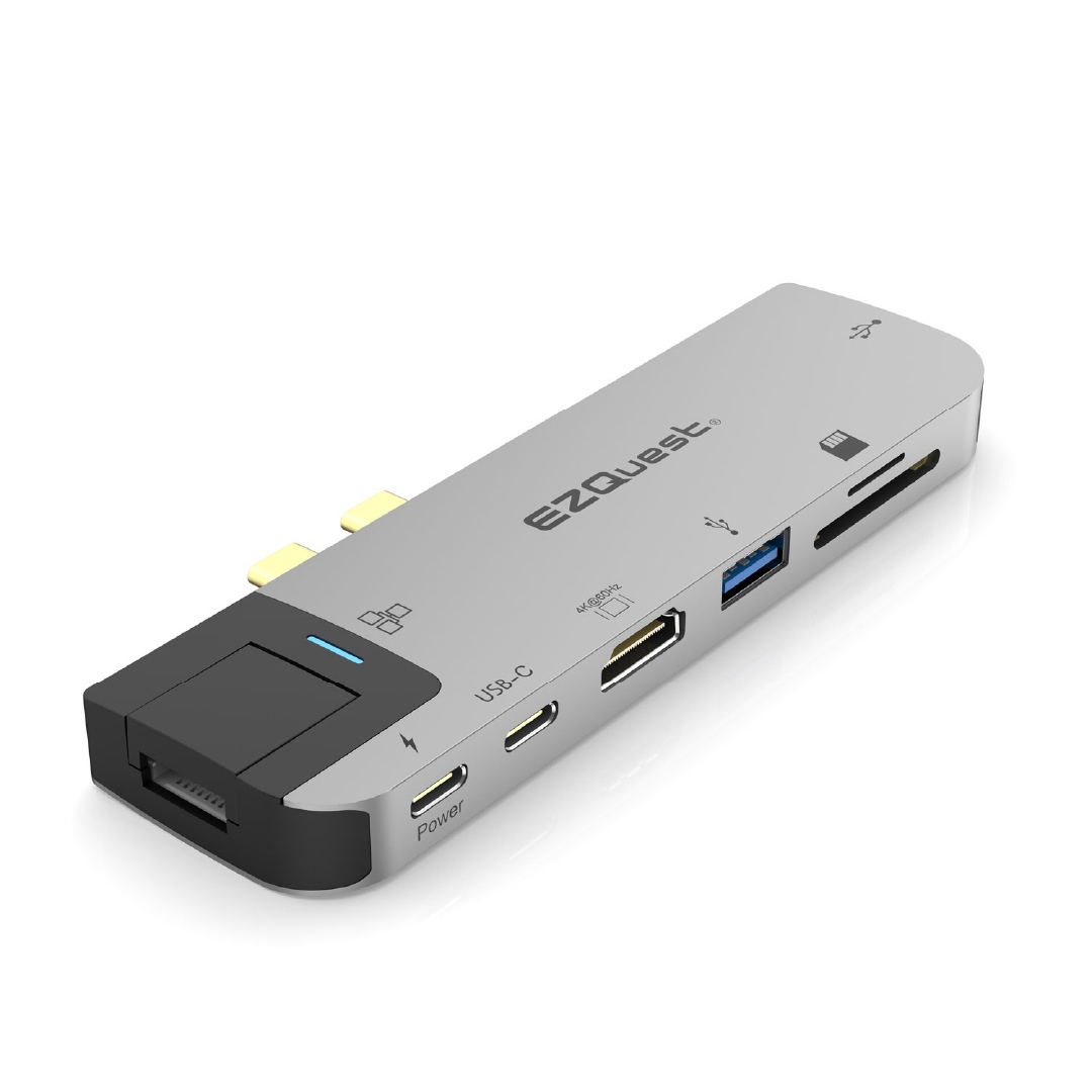 Adaptador de concentrador multimedia USB-C de 8 puertos con 4K 60 Hz y Power Delivery 3.0. 1